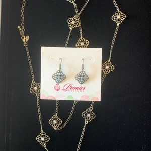 Necklace + earrings